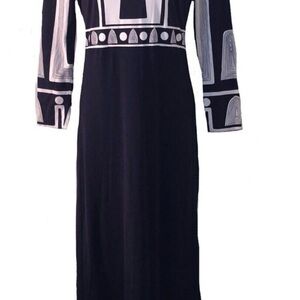 Elegant Black and White Patterned Dress